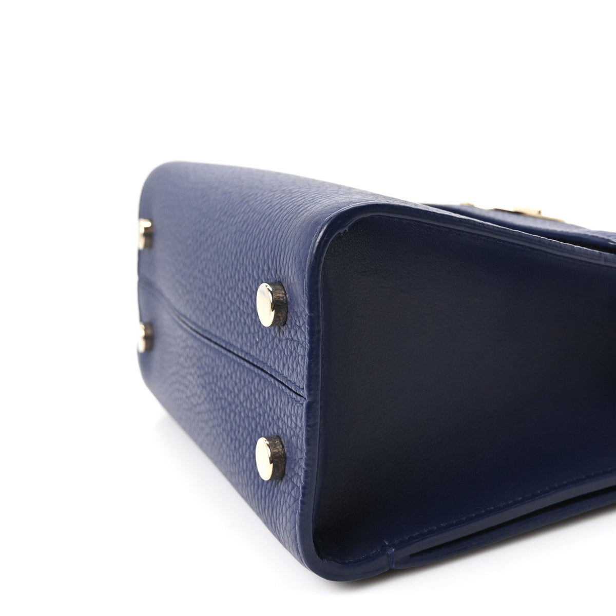 Grained Calfskin Mini Diorever Flap Blue Gri