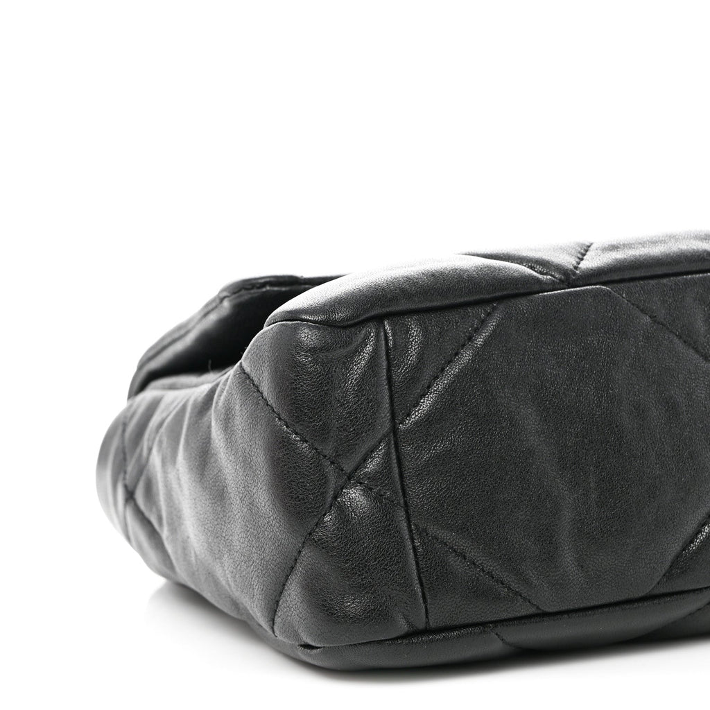 Lambskin Quilted Medium Chanel 19 Flap Black