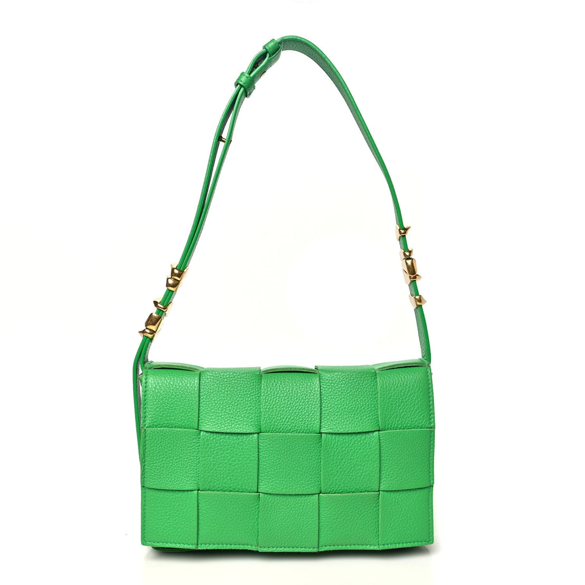 Grained Calfskin Maxi Intrecciato Cassette Crossbody Bag Parakeet