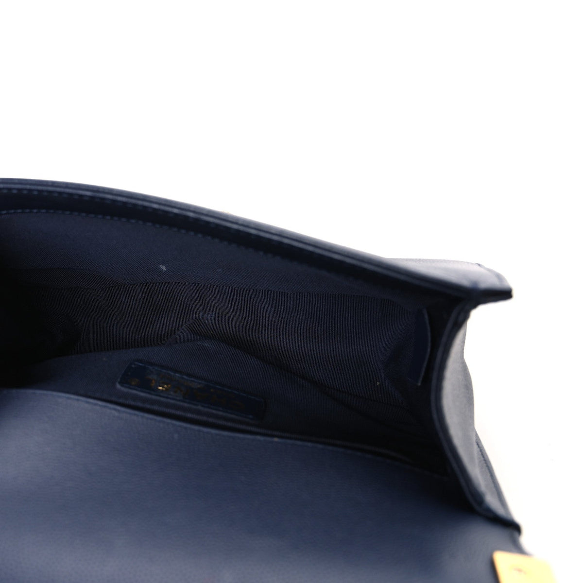 Caviar Quilted Small Boy Flap Navy