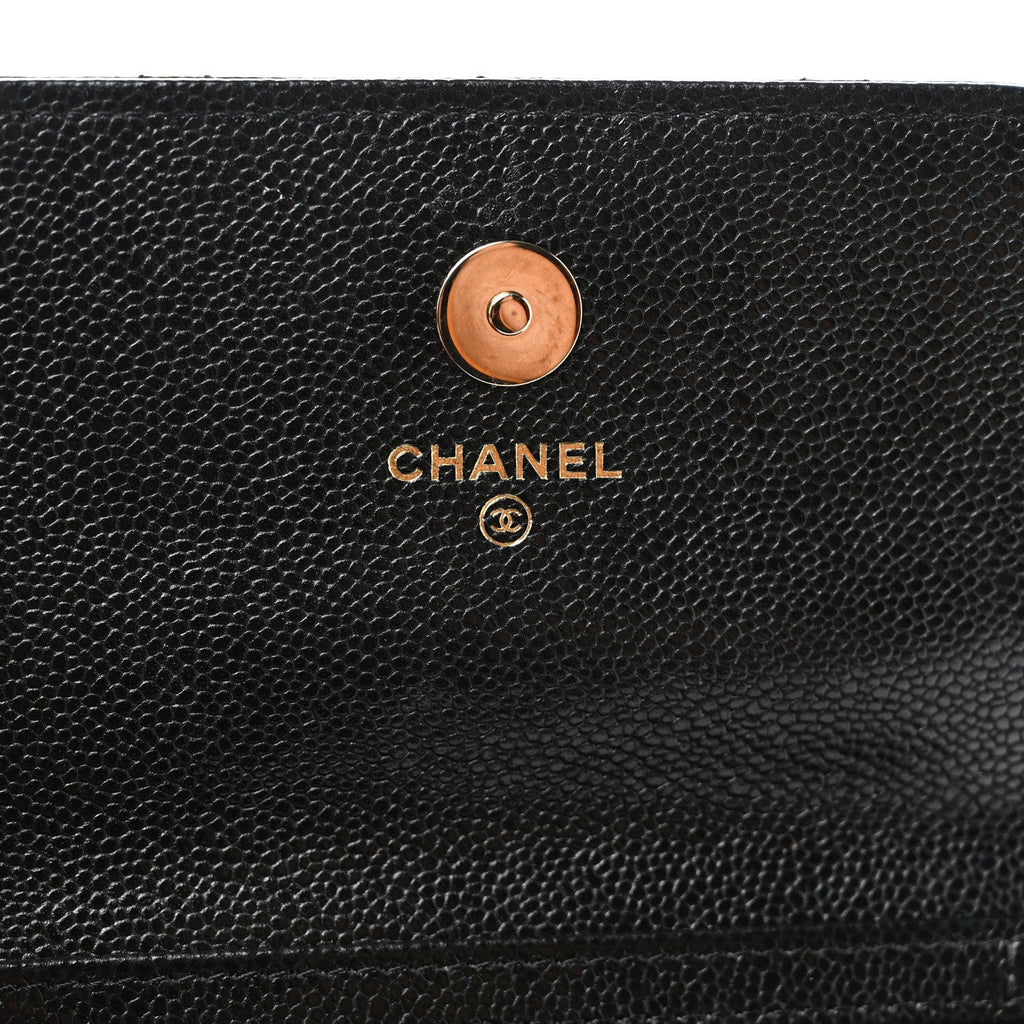 Caviar Quilted Business Affinity Clutch With Chain Black