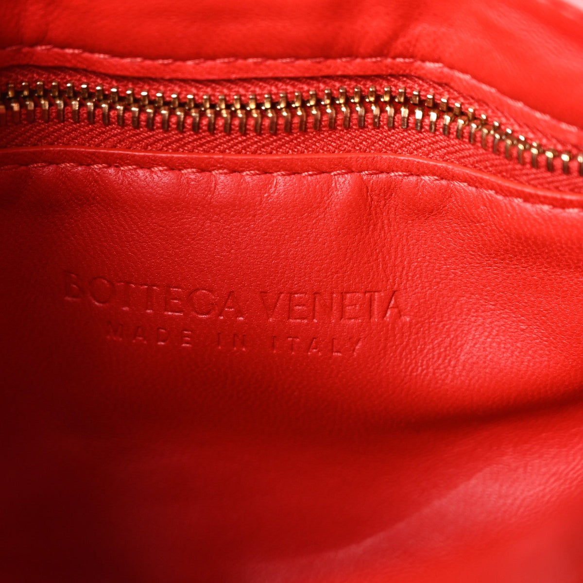 Textured Deerskin Maxi Intrecciato Padded Cassette Crossbody Bag Chili