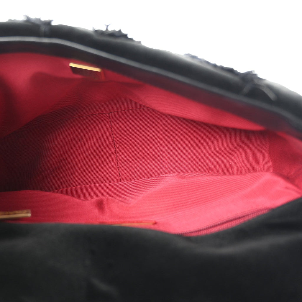 Velvet Tweed Quilted Medium Chanel 19 Flap Black