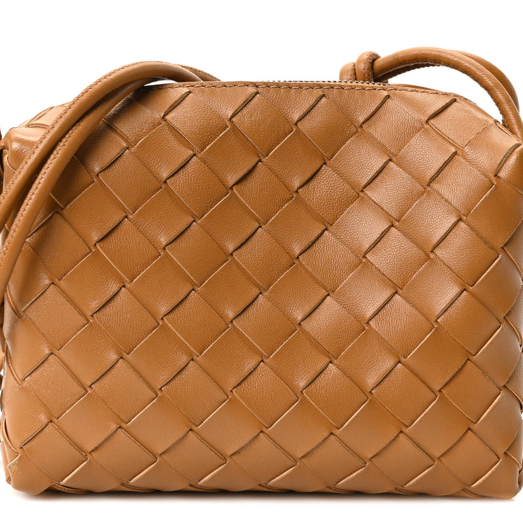 Nappa Intrecciato Mini Loop Camera Bag Camel