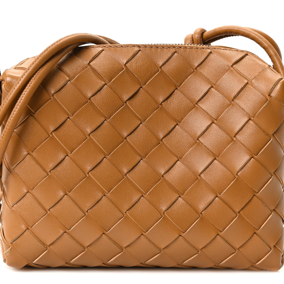 Nappa Intrecciato Mini Loop Camera Bag Camel