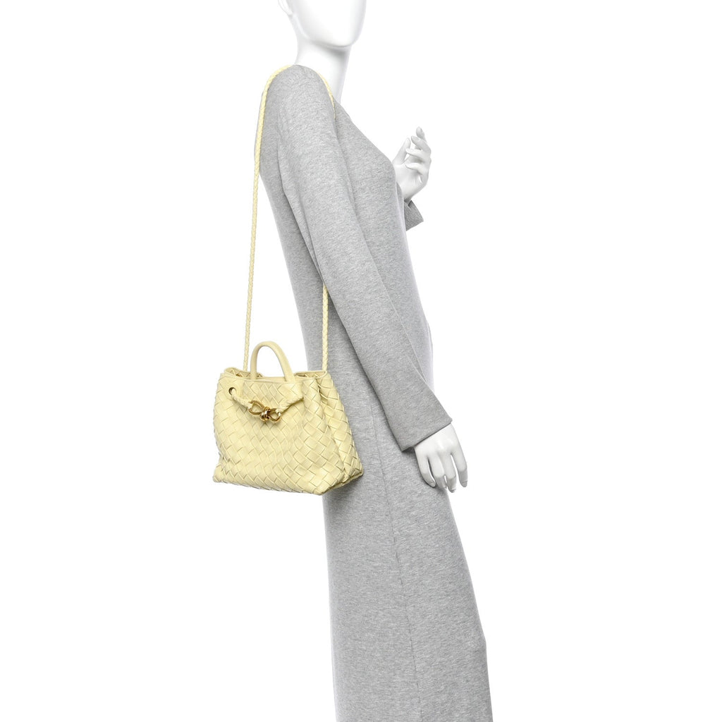 Nappa Intrecciato Small Andiamo Shoulder Bag Chamomile