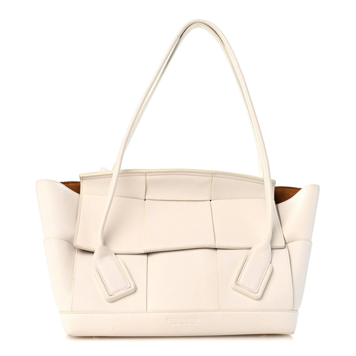 French Calfskin Maxi Intrecciato Medium Arco Bianco