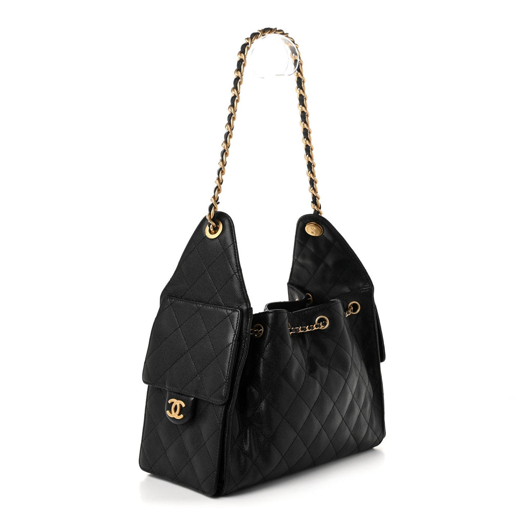 Caviar Quilted Small Chanel 25 Handbag Black