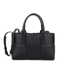 Grained Calfskin Intrecciato Mini Arco Tote Black