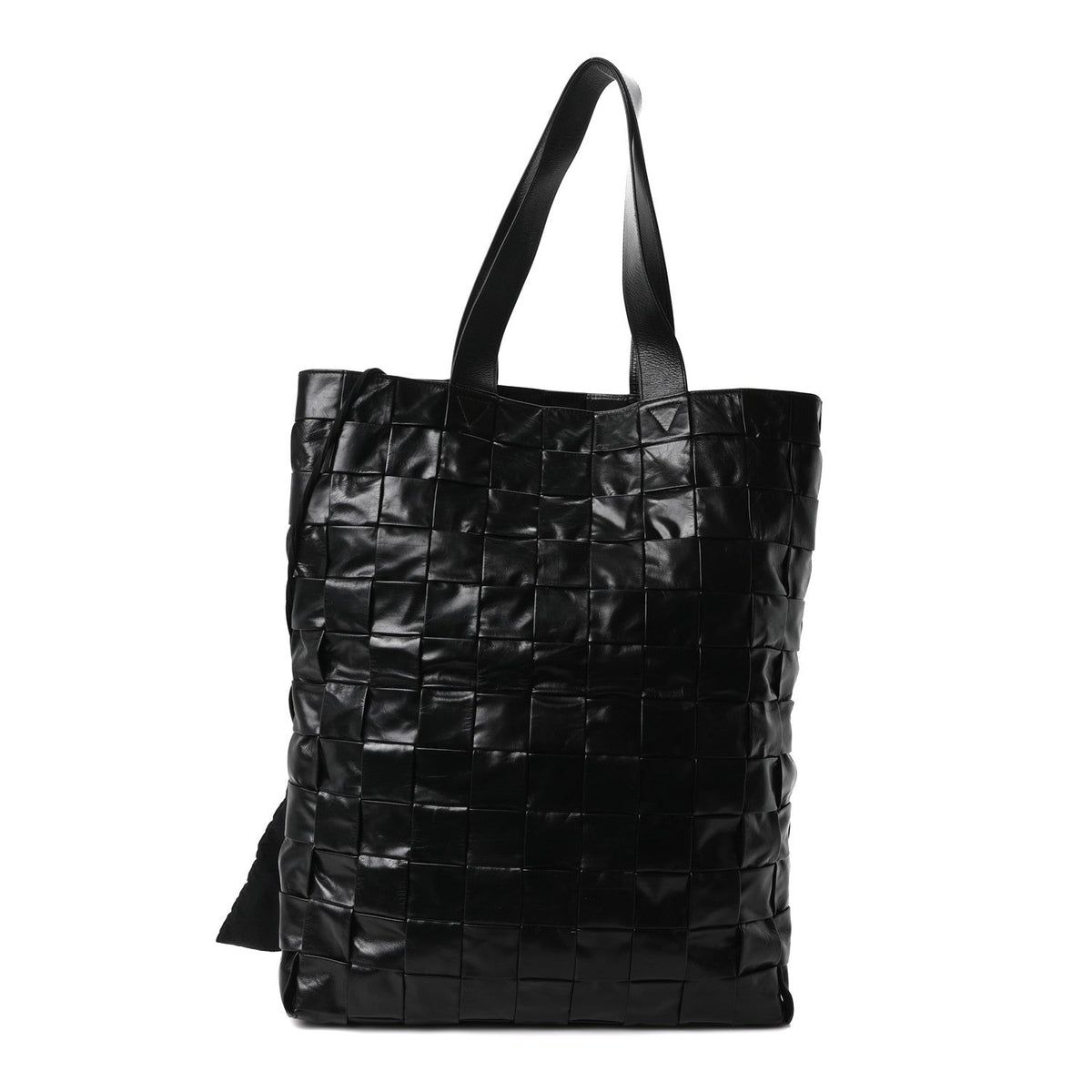 Paper Calfskin Maxi Intrecciato Cassette Tote Black