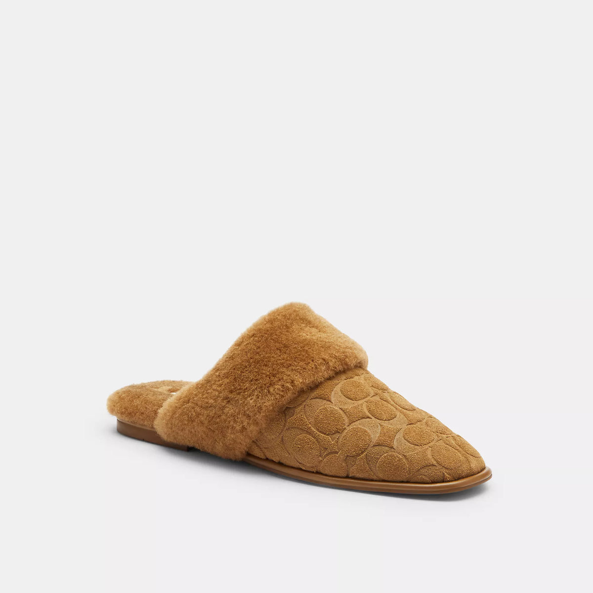 Coach Outlet Sherpa Flat Mule In Signature Suede
