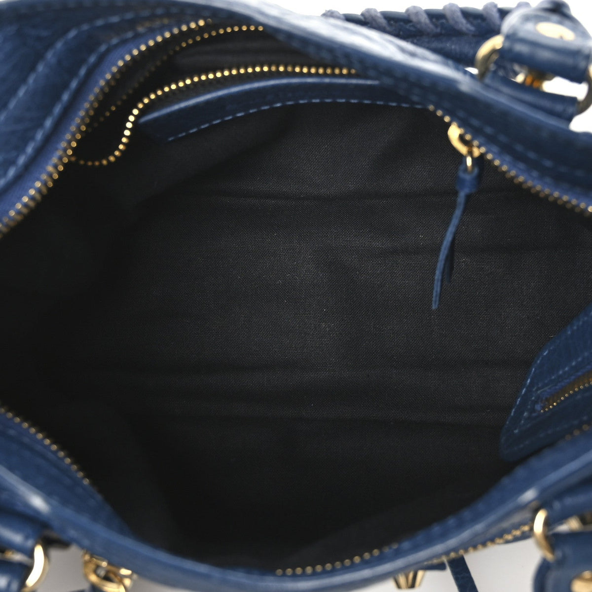 Agneau Classic Gold Hardware Mini City Bleu Roi