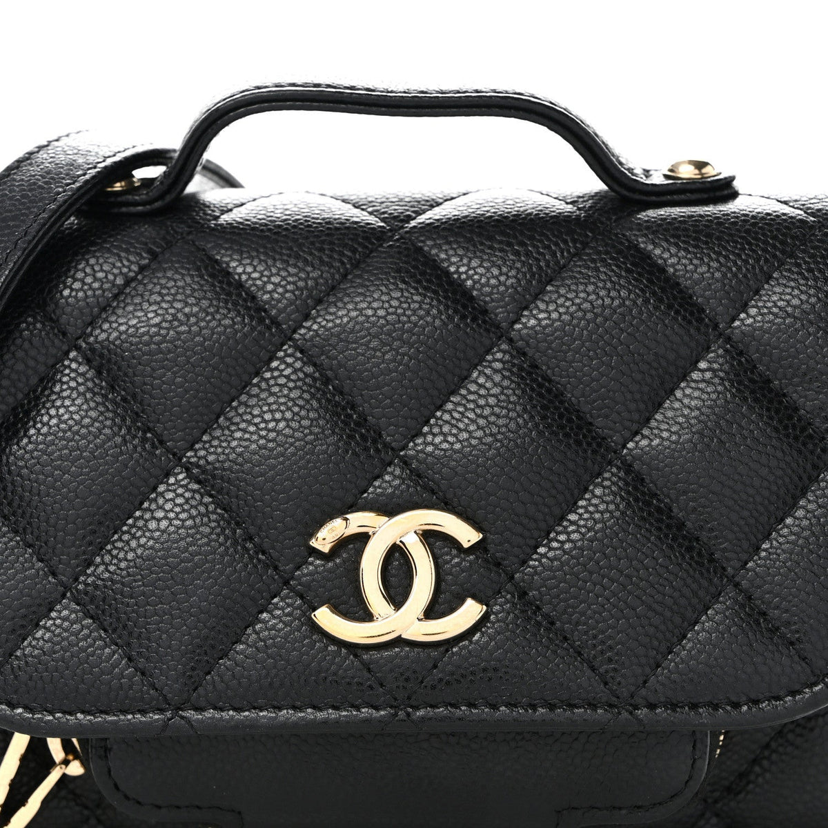 Caviar Quilted Business Affinity Clutch With Chain Black