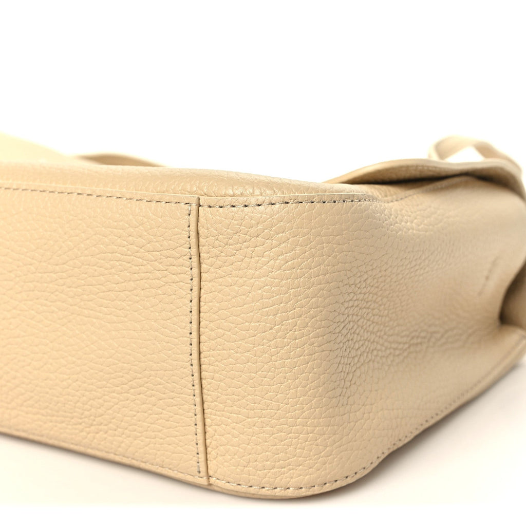 Grained Calfskin Small Souplissimo Maxi Flap Beige