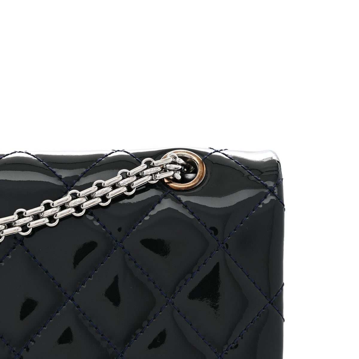 Patent Quilted 2.55 Reissue 227 Flap Dark Blue