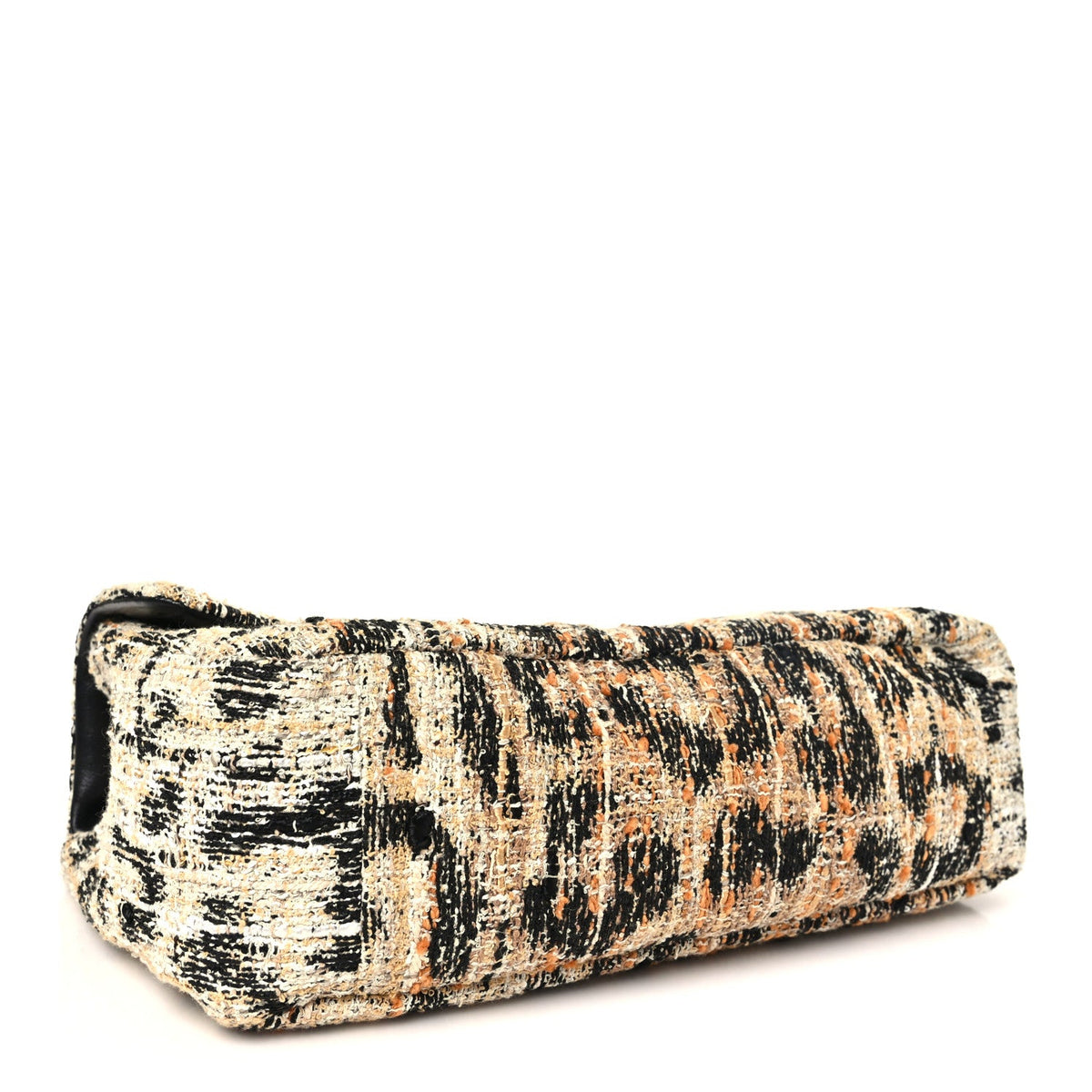 Tweed Mixed Fibers Leopard Print Small Souplissimo Maxi Flap Brown Black White