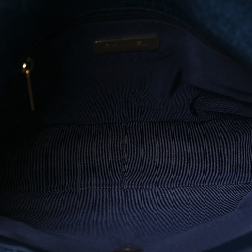 Denim Quilted Large Chanel 19 Flap Blue