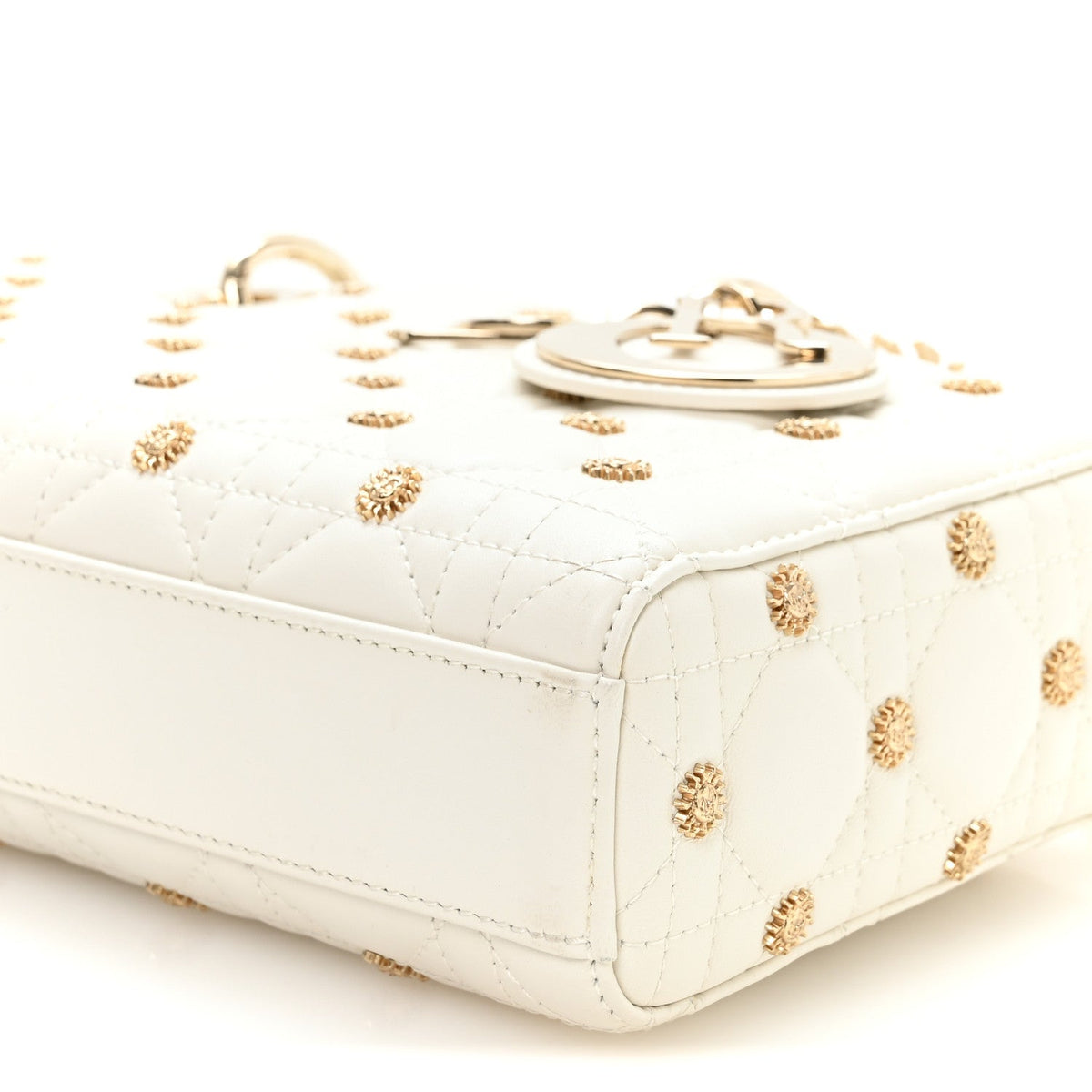 Lambskin Butterfly Cannage Lady D-Joy White