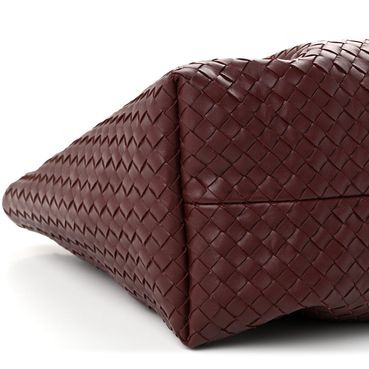 Calfskin Intrecciato Pinacoteca Reversible Tote Madder Brown Lunar