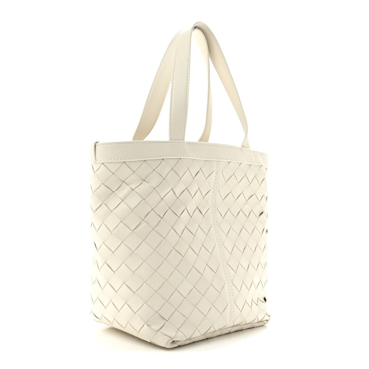 Nappa Intrecciato Small Flip Flap Tote Chalk
