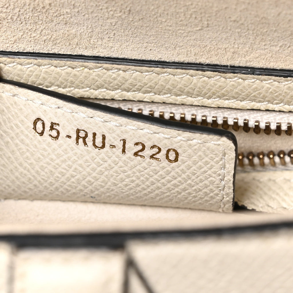 Grained Calfskin Saddle Bag White