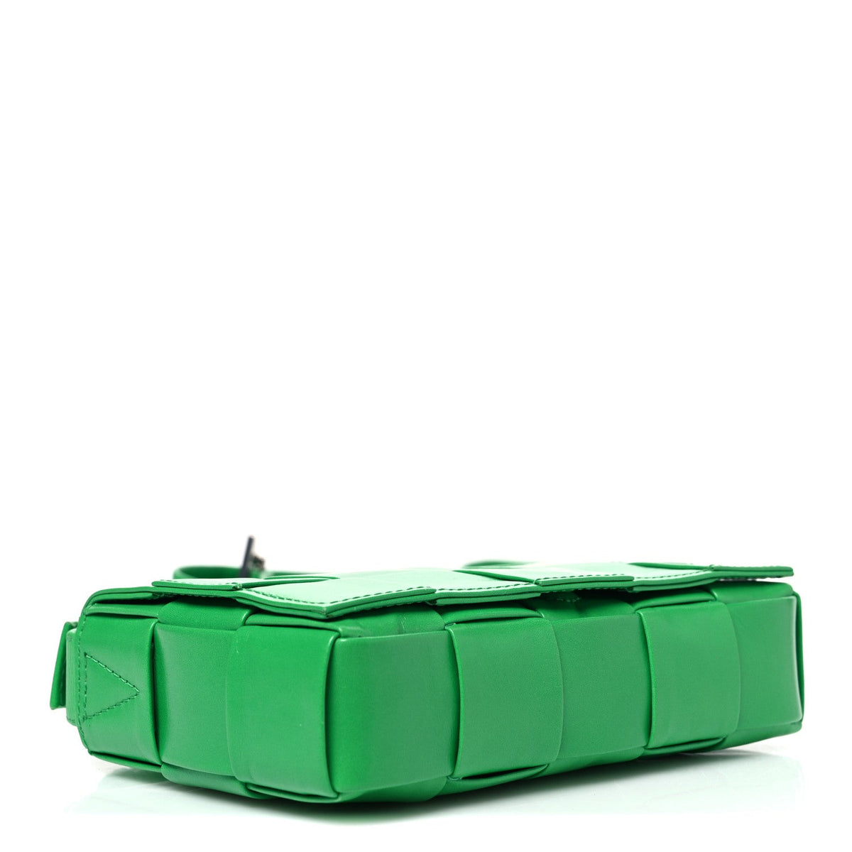 Paper Calfskin Maxi Intreccio Small Cassette Crossbody Bag Grass