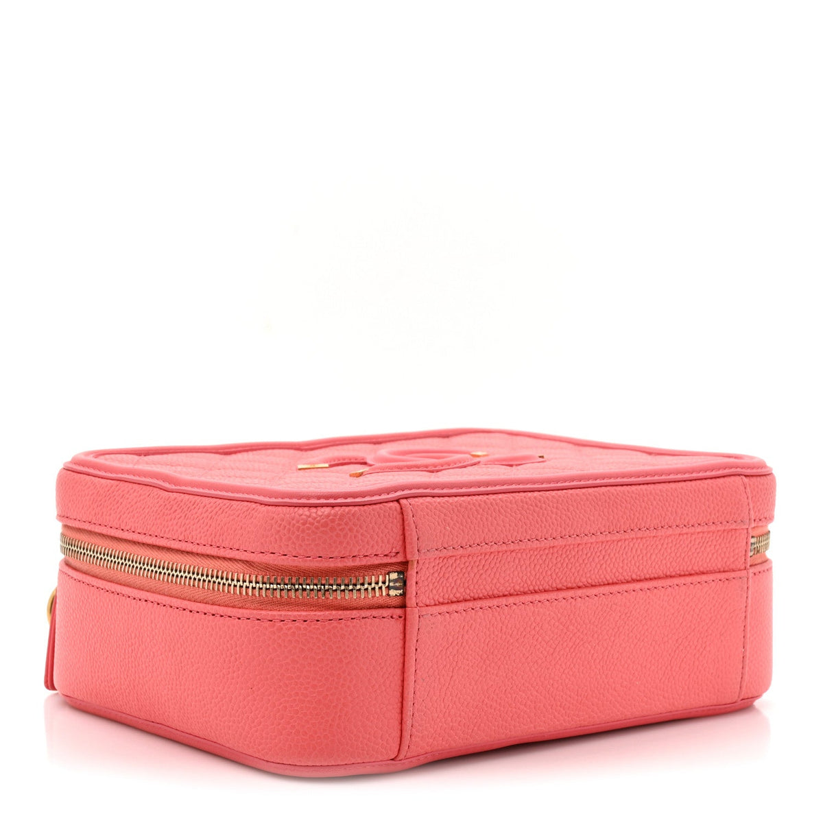 Caviar Quilted Medium CC Filigree Vanity Case Coral