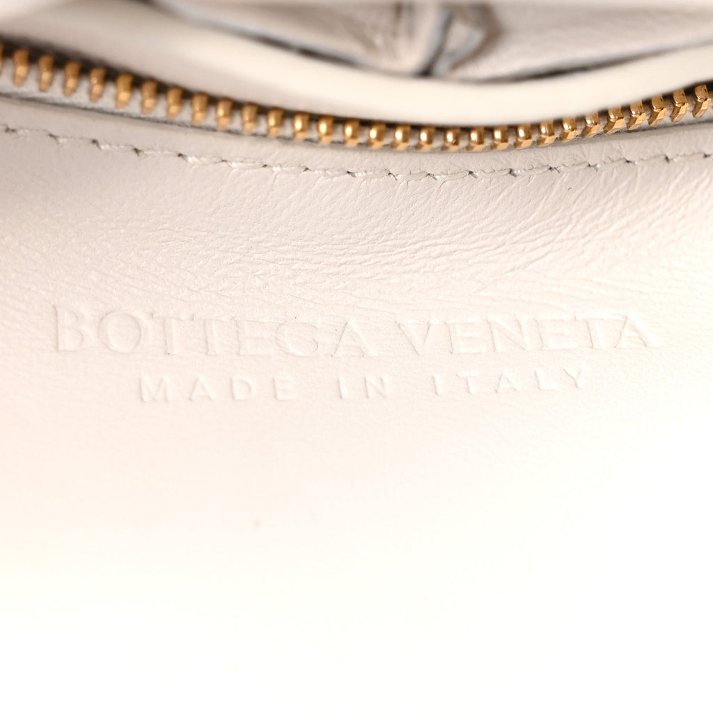 Lambskin Maxi Intreccio Padded Chain Cassette Crossbody Bag White