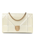 Patent Micro-Cannage Diorama Wallet on Chain Pouch Metallic White