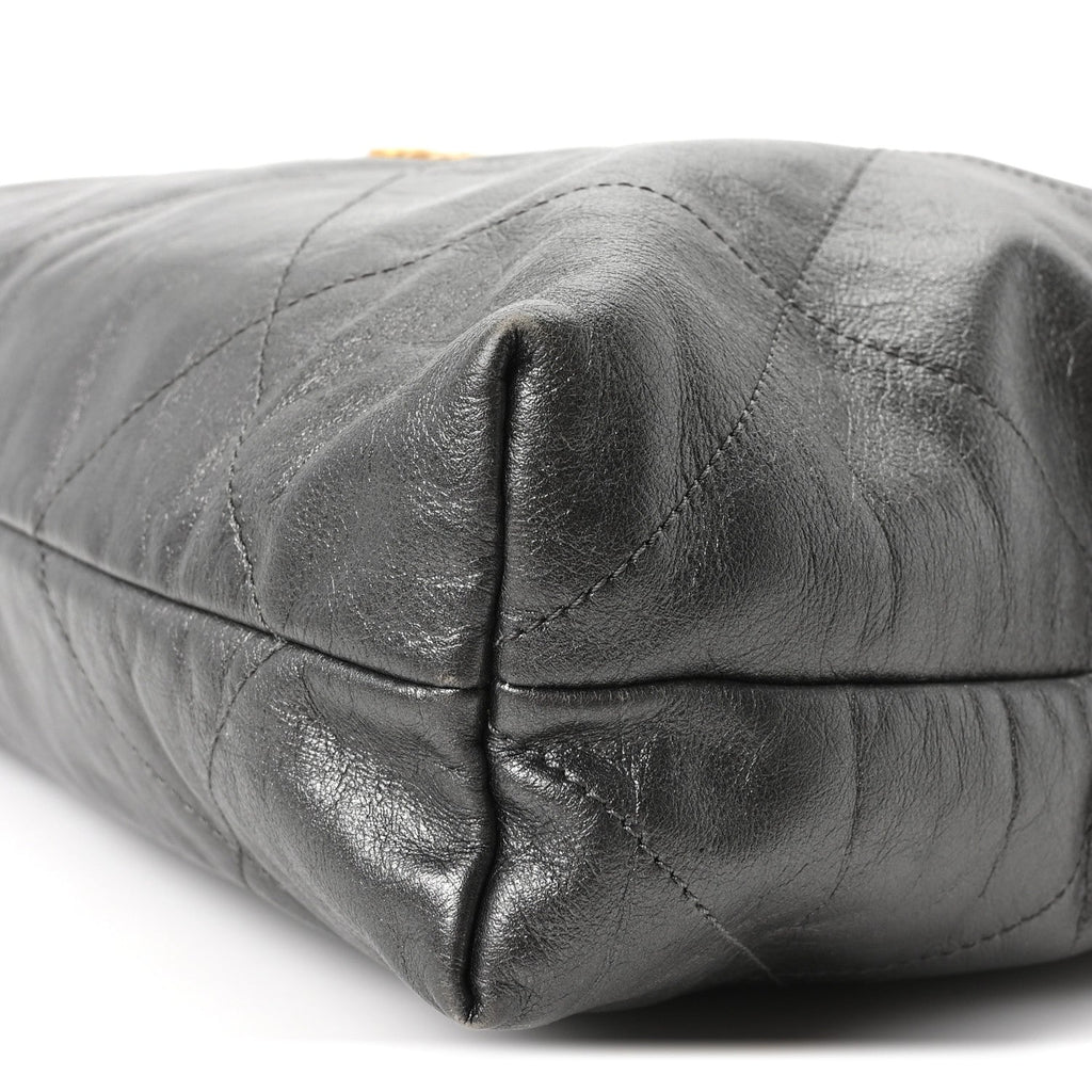 Metallic Calfskin Quilted Chanel 22 Ruthenium