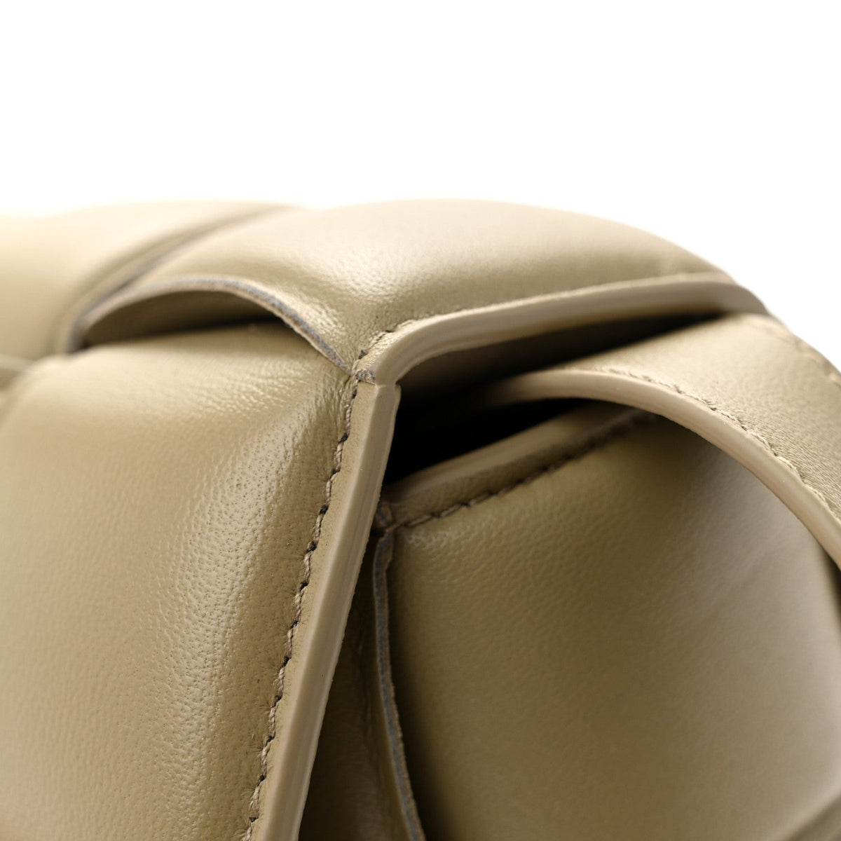 Nappa Maxi Intreccio Padded Cassette Crossbody Bag Travertine