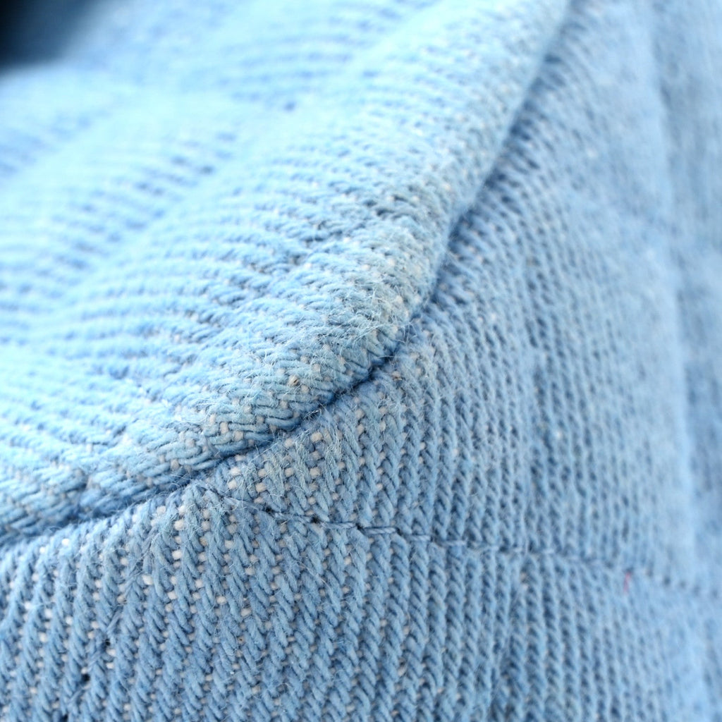 Denim Quilted Mini Rectangular Flap Blue