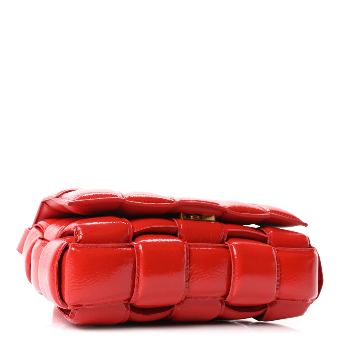 Textured Deerskin Maxi Intrecciato Padded Cassette Crossbody Bag Chili