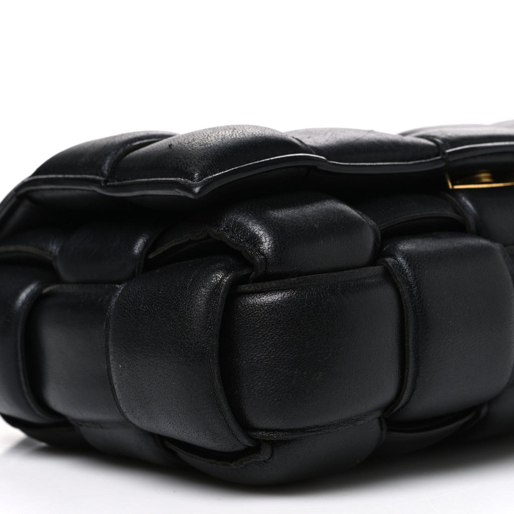 Nappa Maxi Intreccio Padded Cassette Crossbody Bag Black