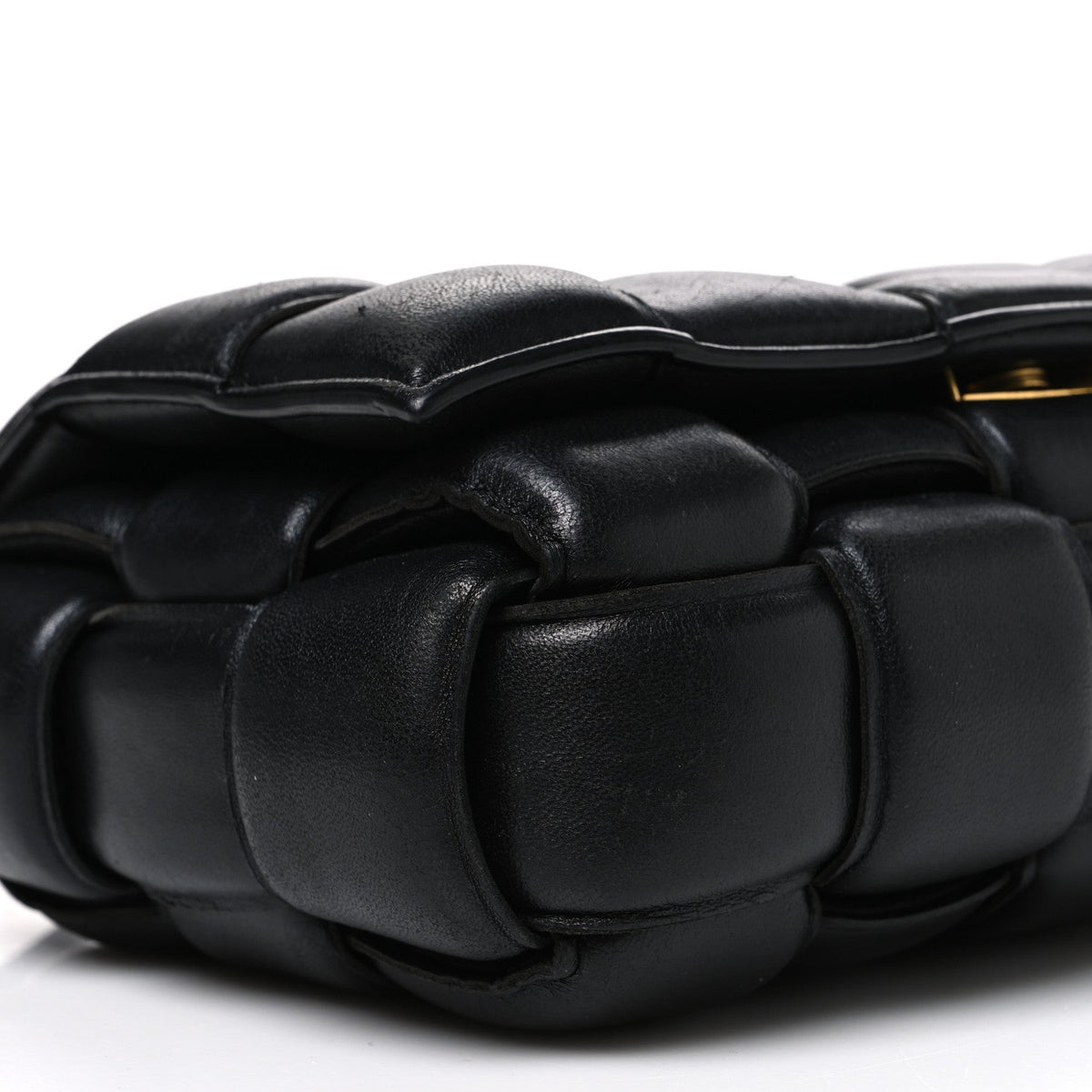 Nappa Maxi Intreccio Padded Cassette Crossbody Bag Black