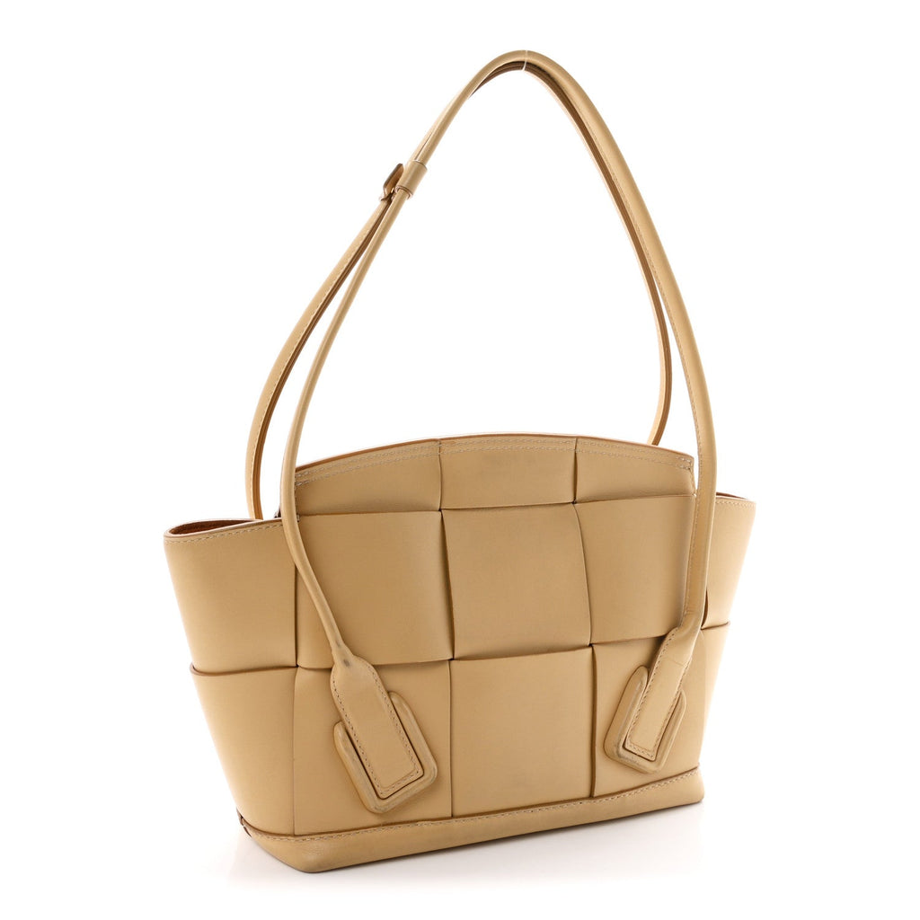French Calfskin Maxi Intrecciato Small Arco Tapioca