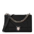Grained Calfskin Medium Diorama Flap Bag Black