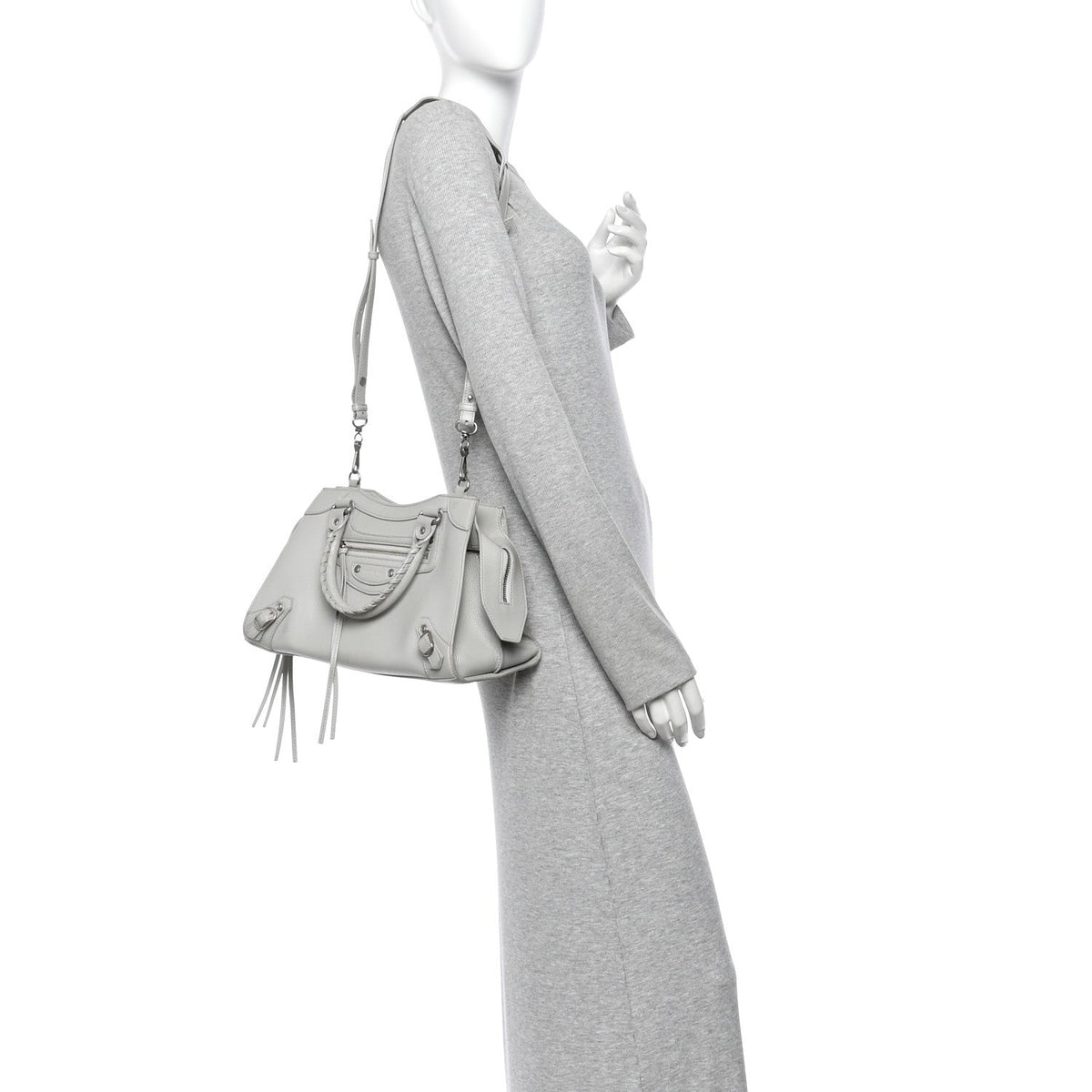 Grained Calfskin Neo Classic Silver Hardware S City Light Grey