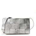 Metallic Lambskin Maxi Intrecciato Cassette Crossbody Bag Silver
