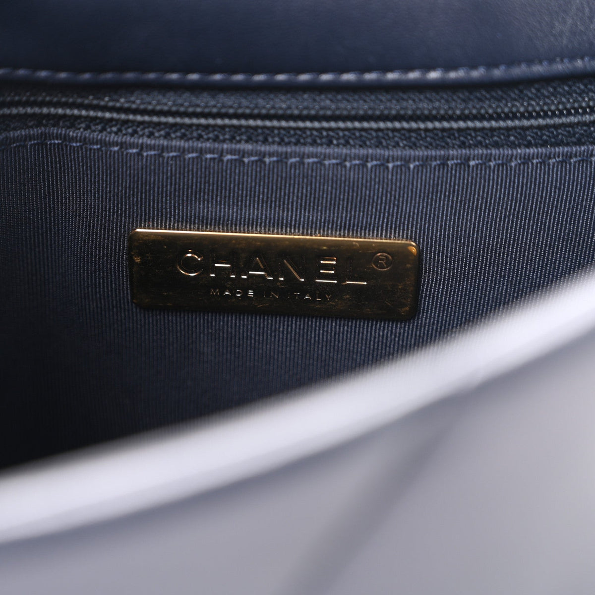 Lambskin Quilted Medium Chanel 19 Flap Navy Blue