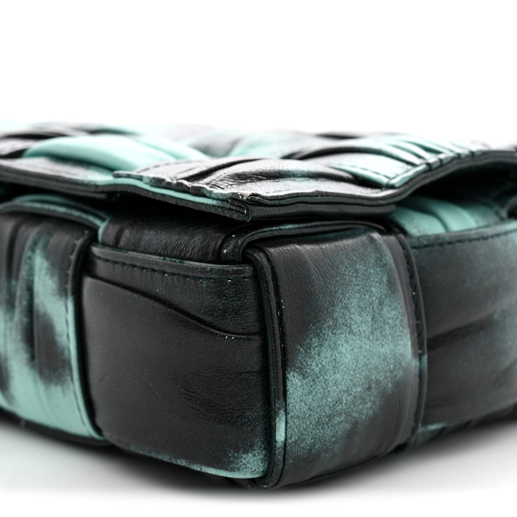 Foulard Tie Dye Maxi Intrecciato Padded Cassette Crossbody Bag Celadon Inkwell