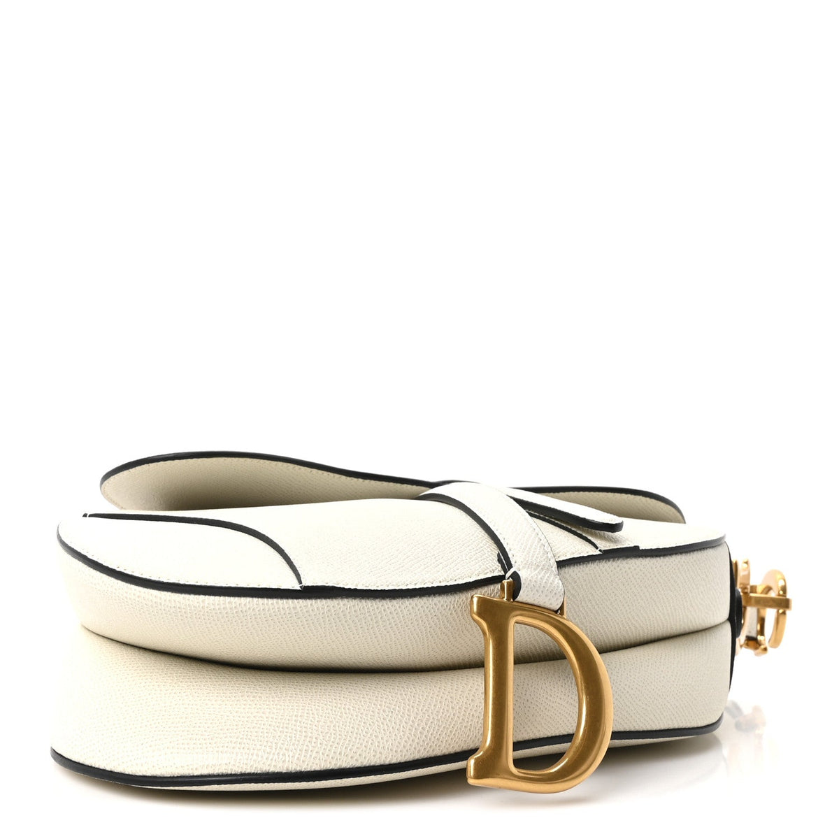 Grained Calfskin Saddle Bag Latte