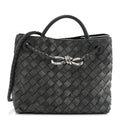 Suede Intrecciato Small Andiamo Shoulder Bag Graphite