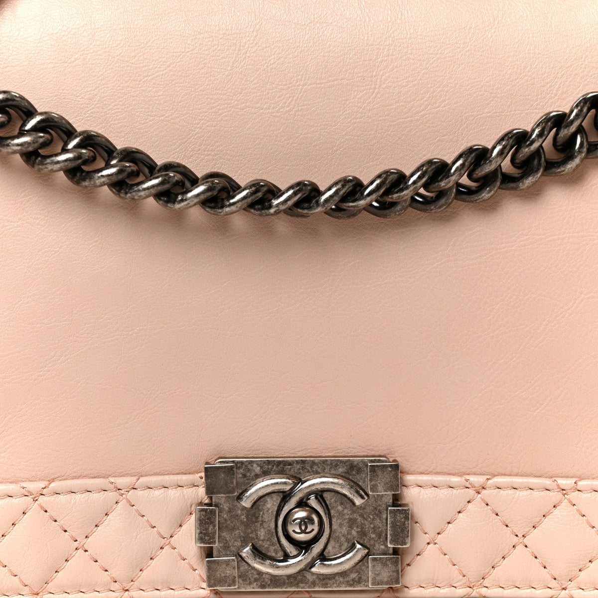 Calfskin New Medium Boy Reverso Flap Light Pink