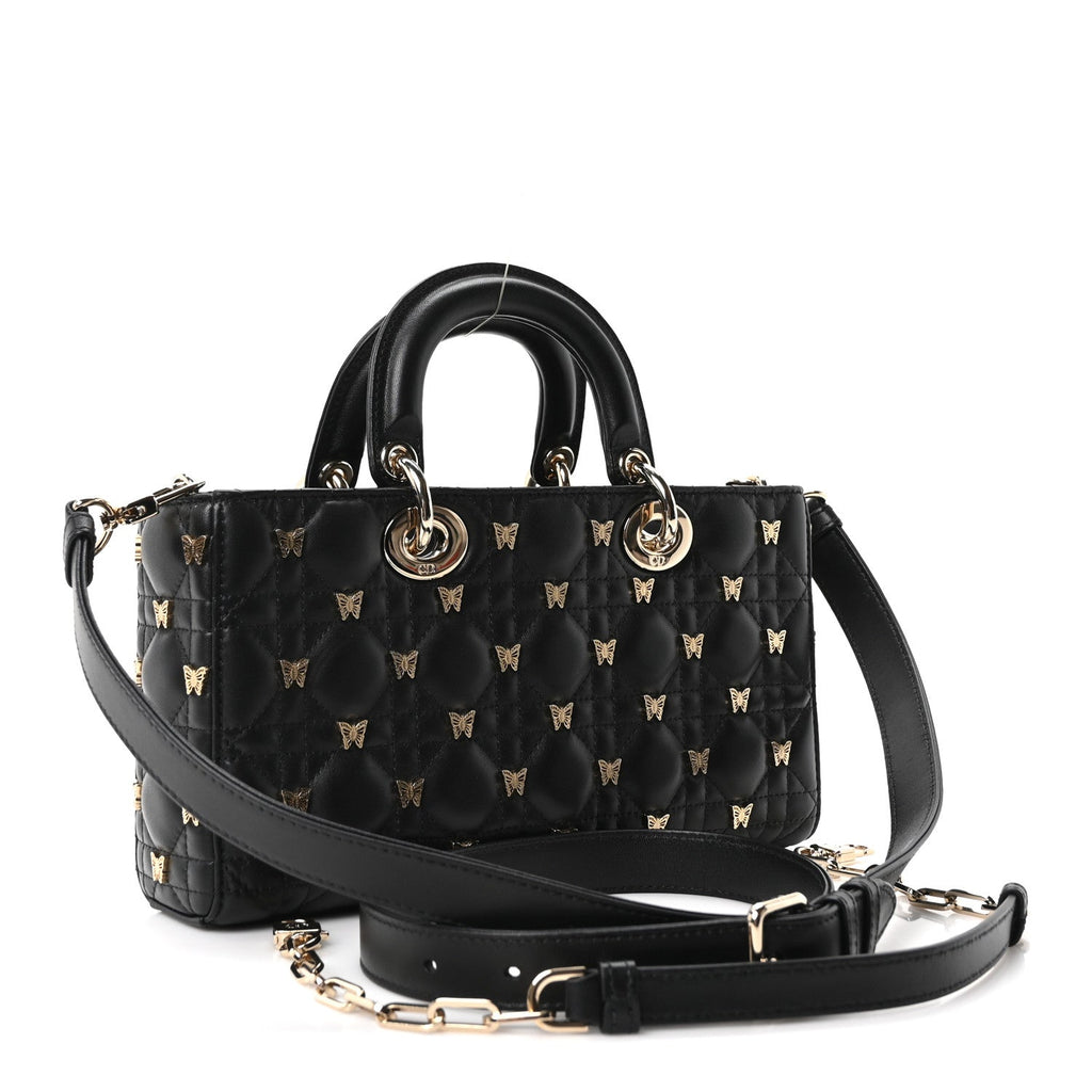 Lambskin Butterfly Cannage Lady D-Joy Black