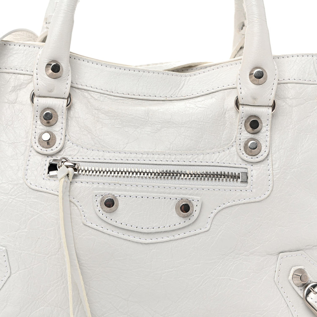 Agneau Arena Silver Hardware Small Le City Optic White