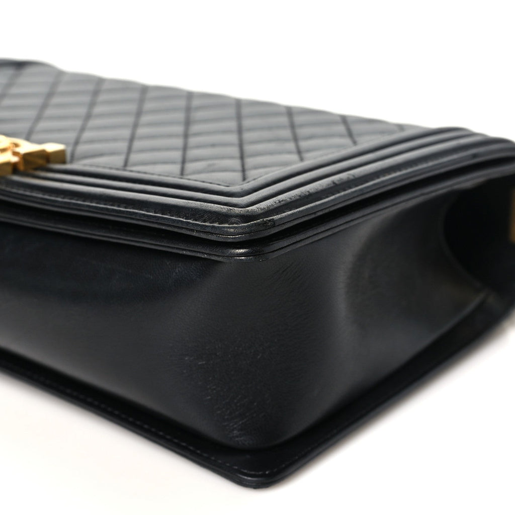 Lambskin Quilted New Medium Boy Flap Black