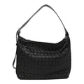 Deerskin Intrecciato Small Traveler Hobo Black