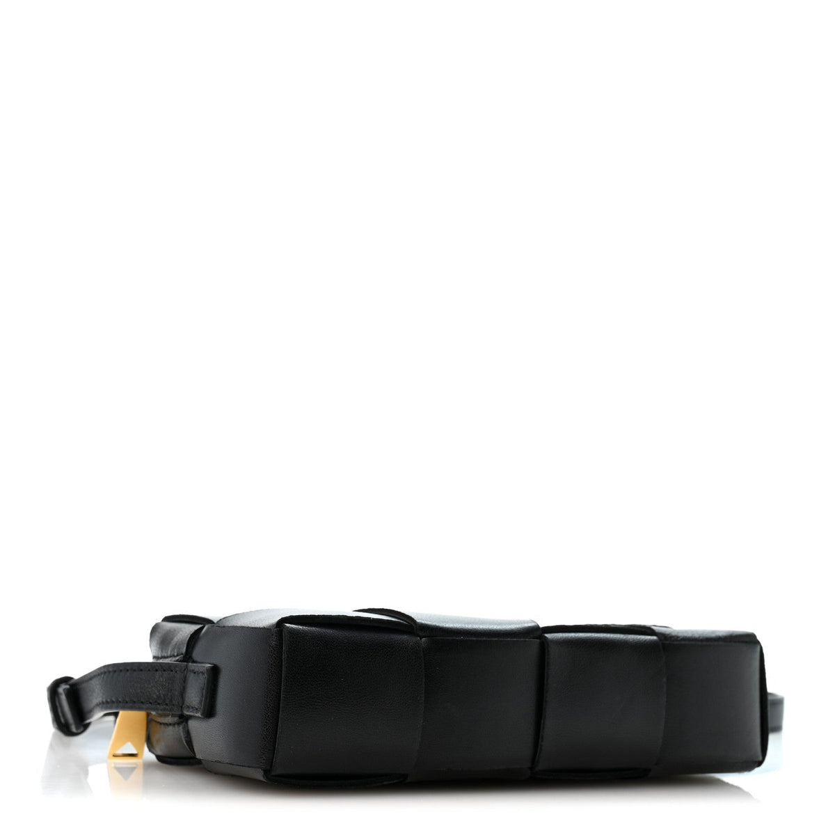 Lambskin Maxi Intreccio Cassette Phone Pouch Crossbody Bag Black