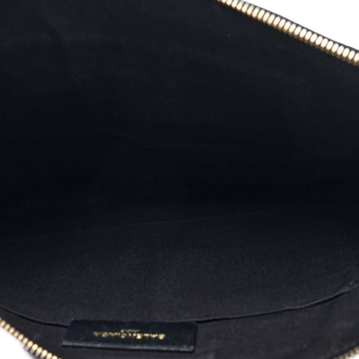 Crocodile Embossed Giant 12 Gold Hardware Pouch Clutch Black